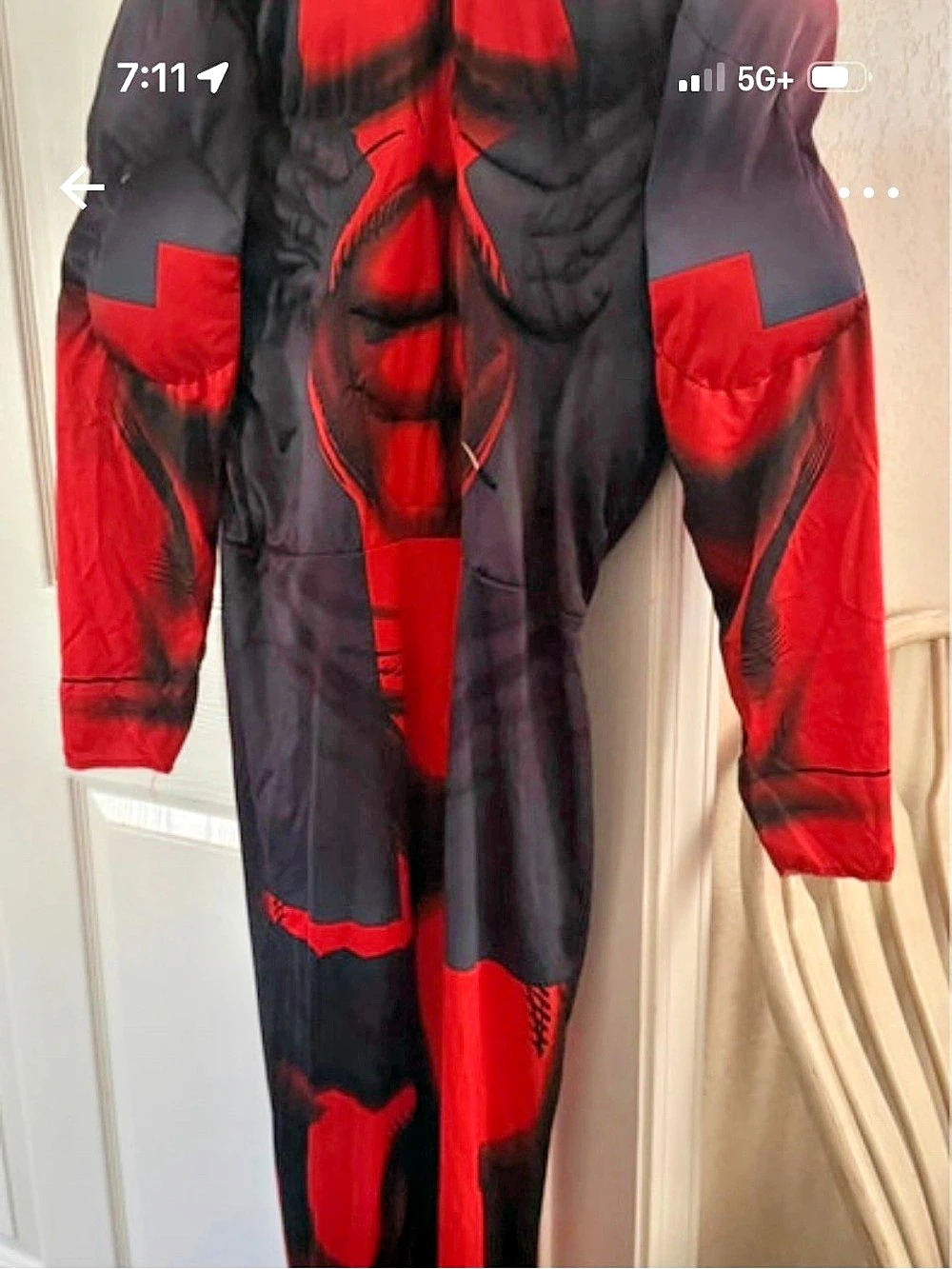 Kids Superhero Costume Black & Red Like New